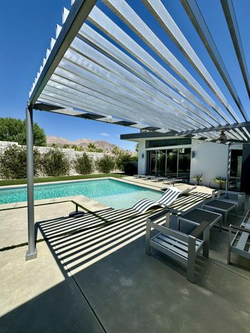 a view of a patio with wooden floor