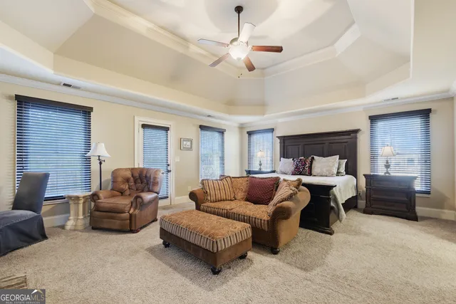 a living room with furniture and a couch