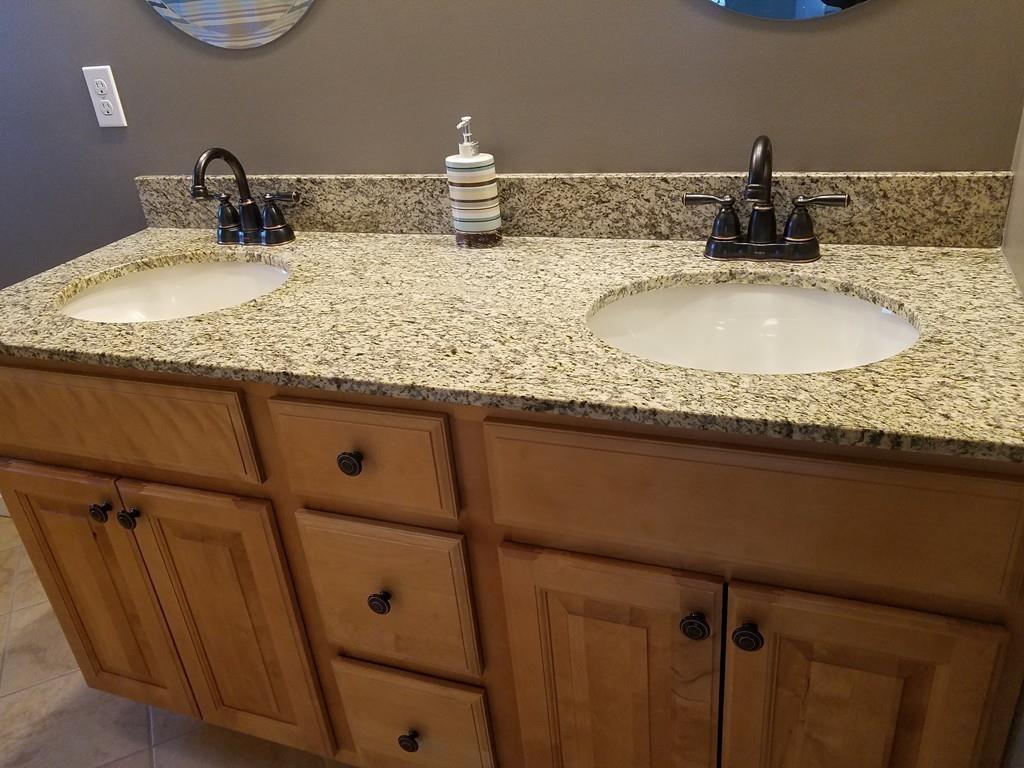 18 Channing Road East Longmeadow, MA 01108 - Photo 31 of 40 a bathroom with a granite countertop sink and a mirror