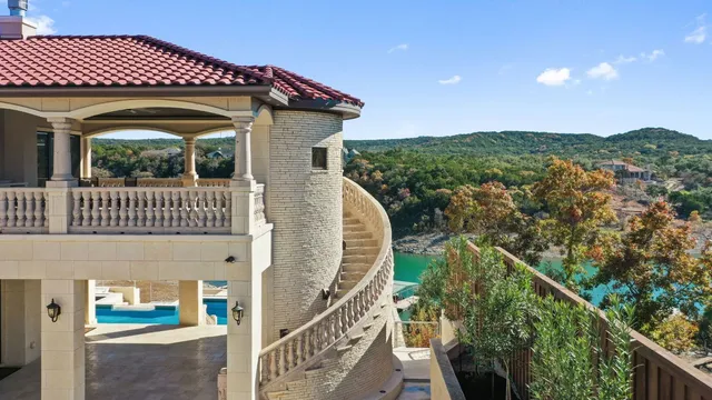a view of a house with a balcony
