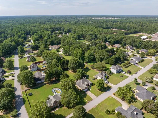 an aerial view of multiple house