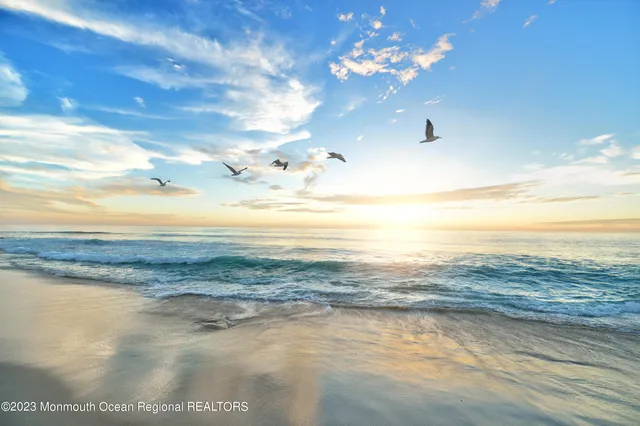 a view of an ocean and beach