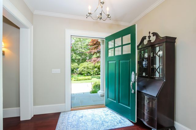 a view of an entryway with a window