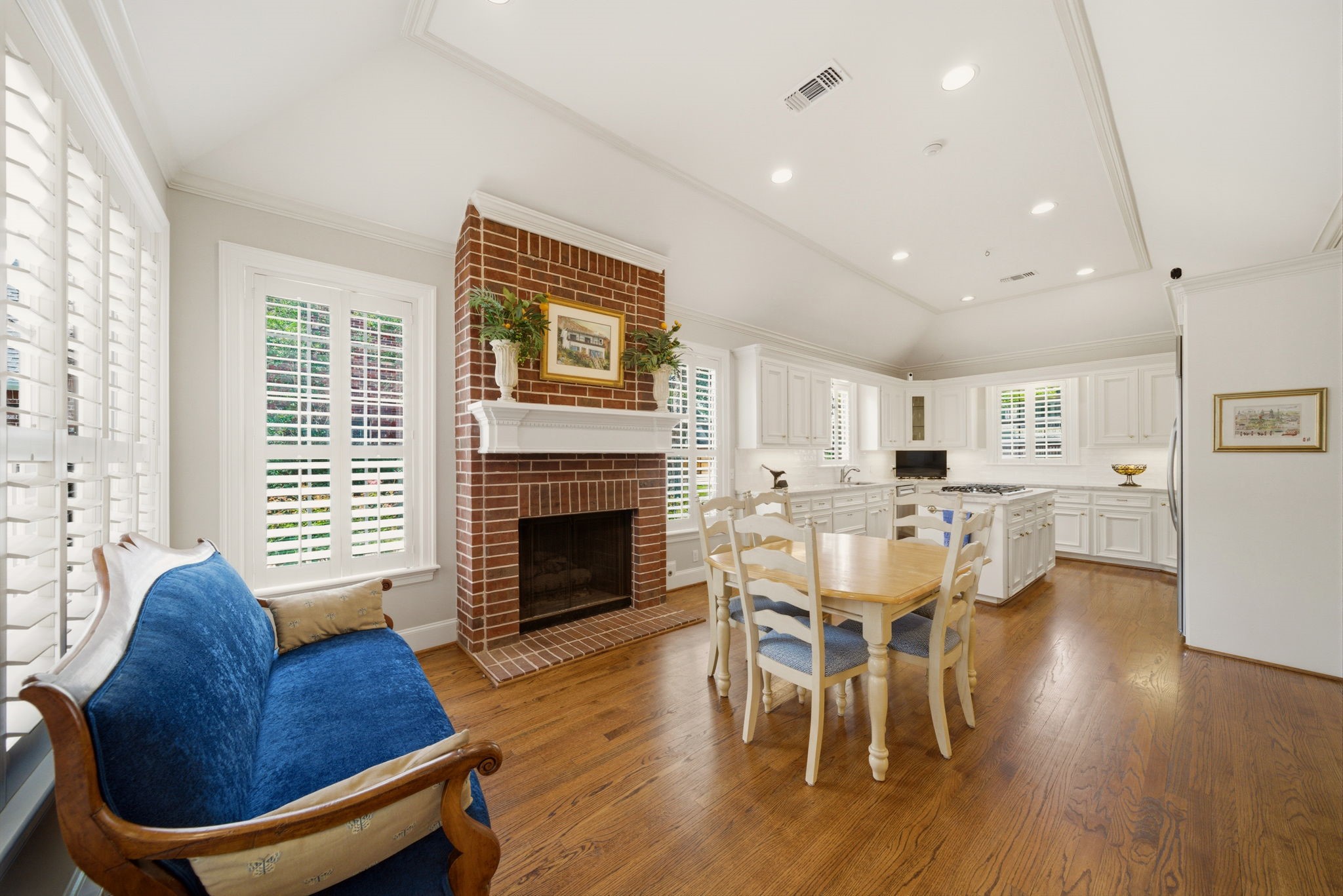 3 Martin Lane Spring Valley Village, TX 77055 - Photo 9 of 32 So charming! This spacious Breakfast Room with fireplace and opens to Kitchen