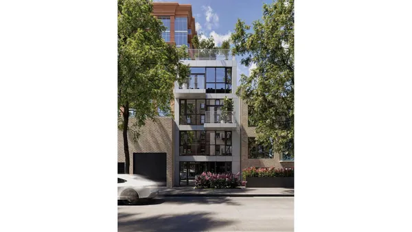 a front view of a building