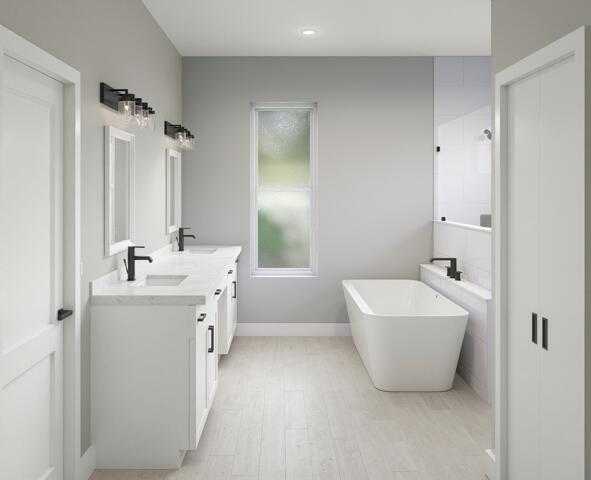 511 Southwest Timber Trail Stuart, FL 34997 - Photo 10 of 16 a bathroom with a sink mirror toilet and bathtub
