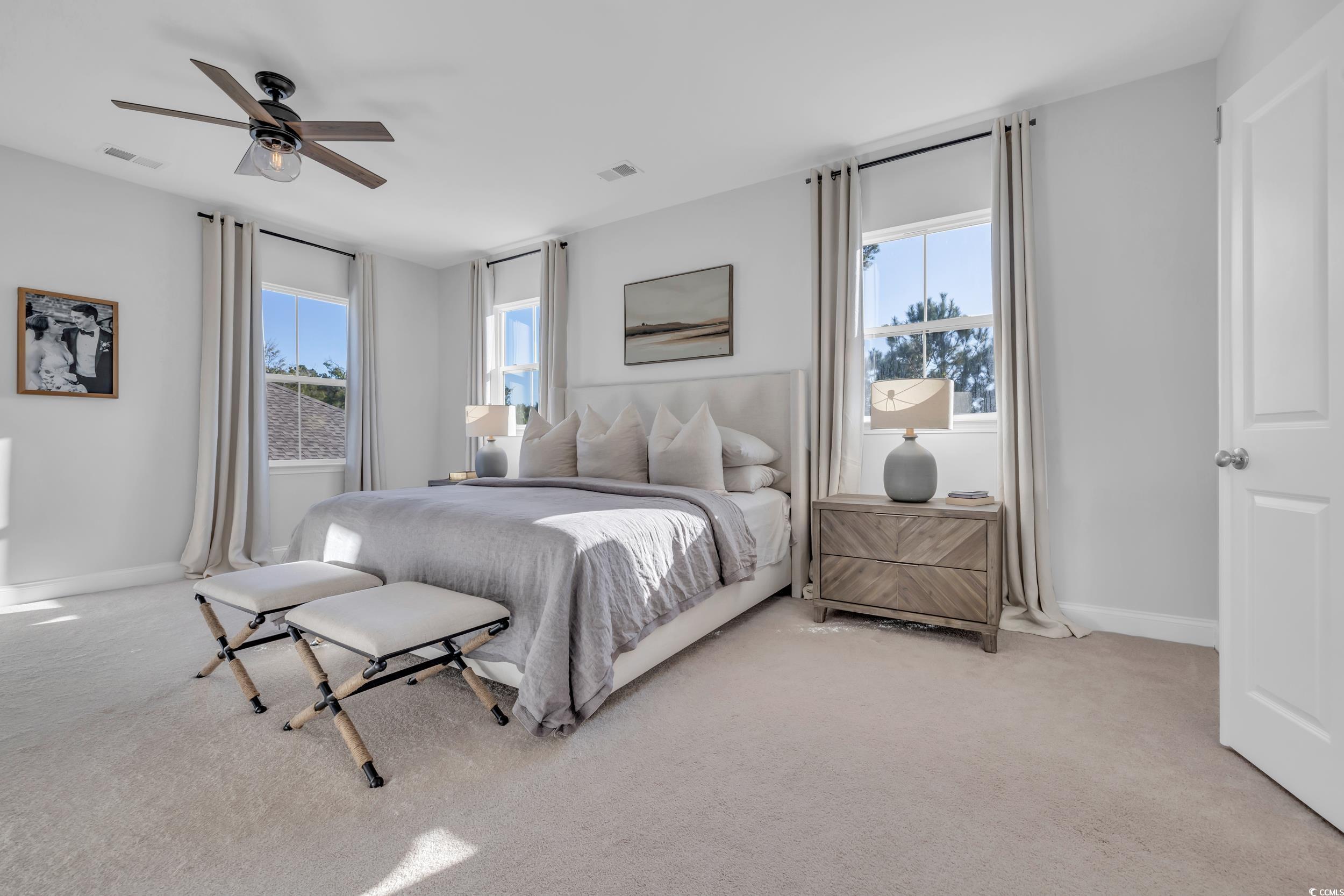 157 Tidal Drive Murrells Inlet, SC 29576 - Photo 20 of 36 Carpeted bedroom with ceiling fan and multiple win