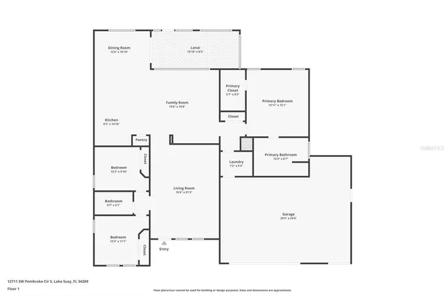 $315,000 | 12711 Southwest Pembroke Circle South, Lake Suzy, FL 34269