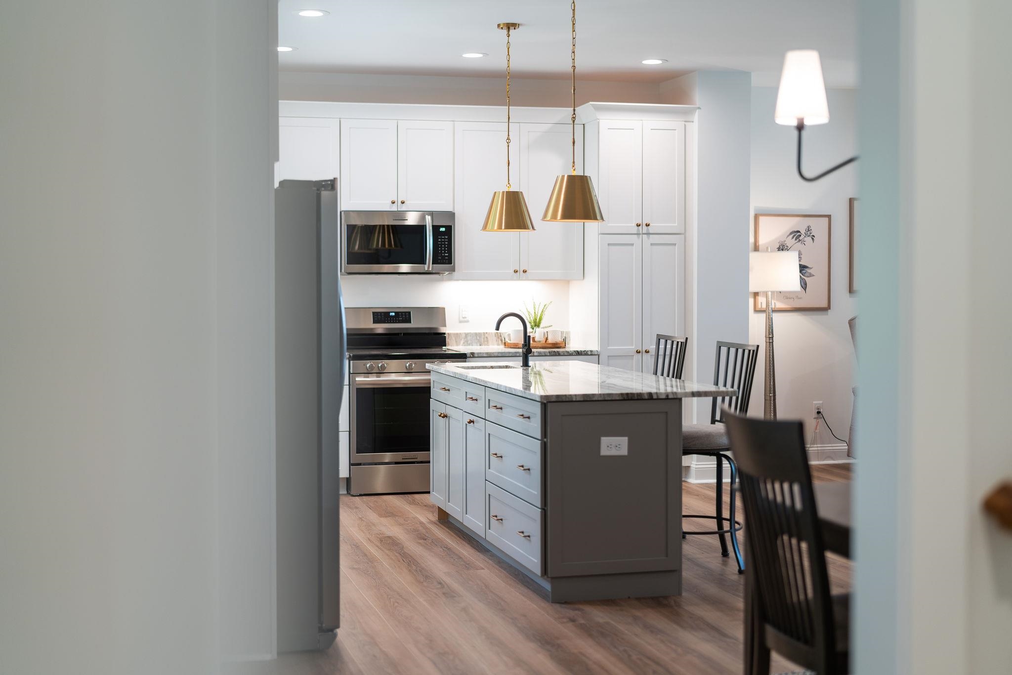 Tbd Wrights Way Staunton, VA 24401 - Photo 28 of 75 a kitchen with stainless steel appliances granite countertop a refrigerator a sink dishwasher a stove and white cabinets with wooden floor
