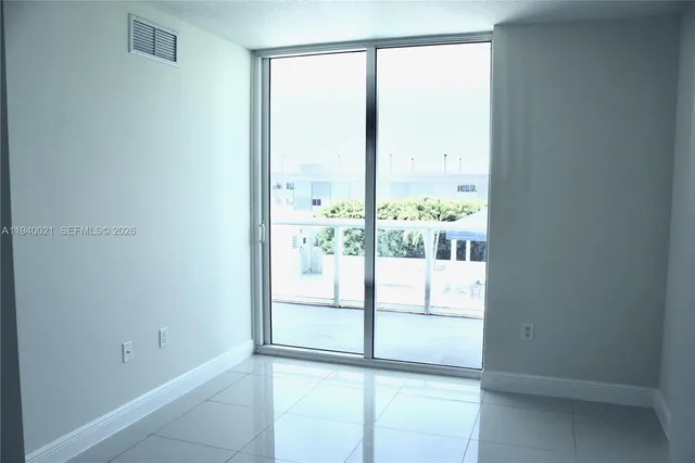 a view of a glass door with a glass door