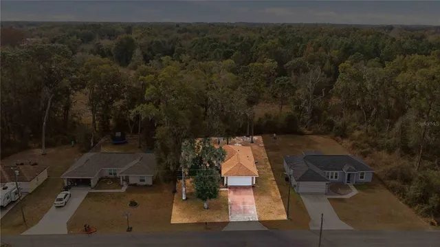 an aerial view of residential house with outdoor space