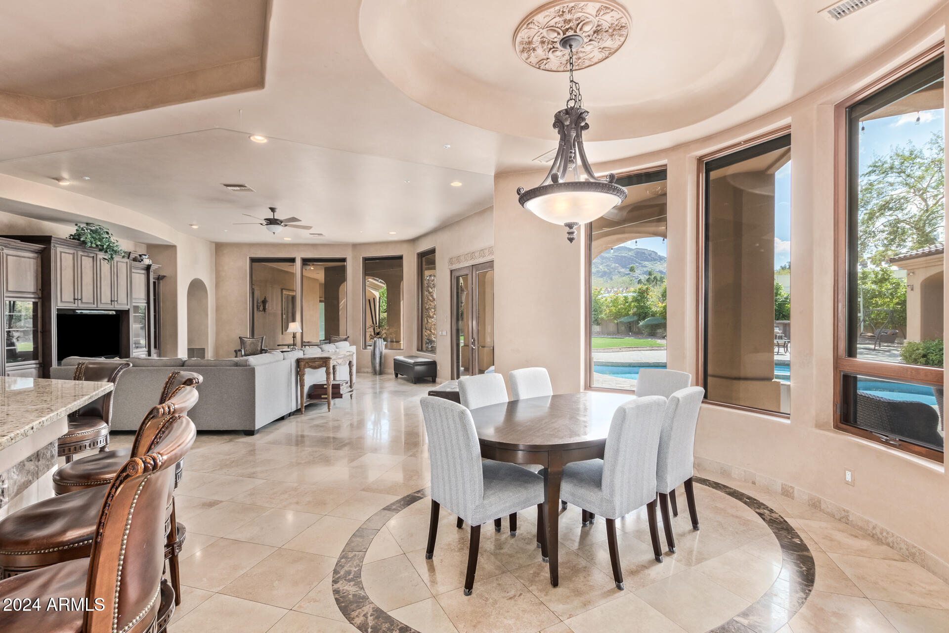 5339 East Royal Palm Road Paradise Valley, AZ 85253 - Photo 17 of 95 a view of a dining room with furniture window and outside view