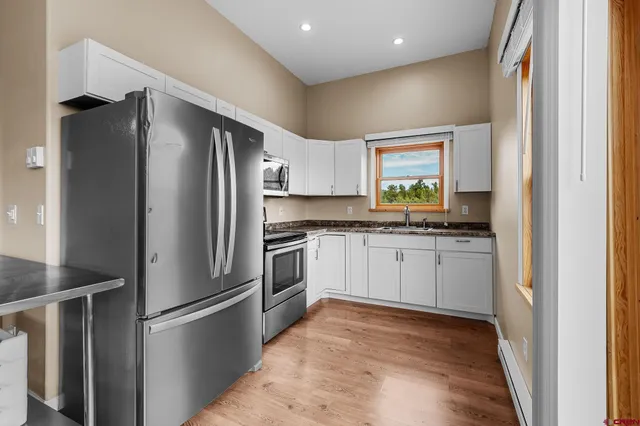 a view of a city with mountain