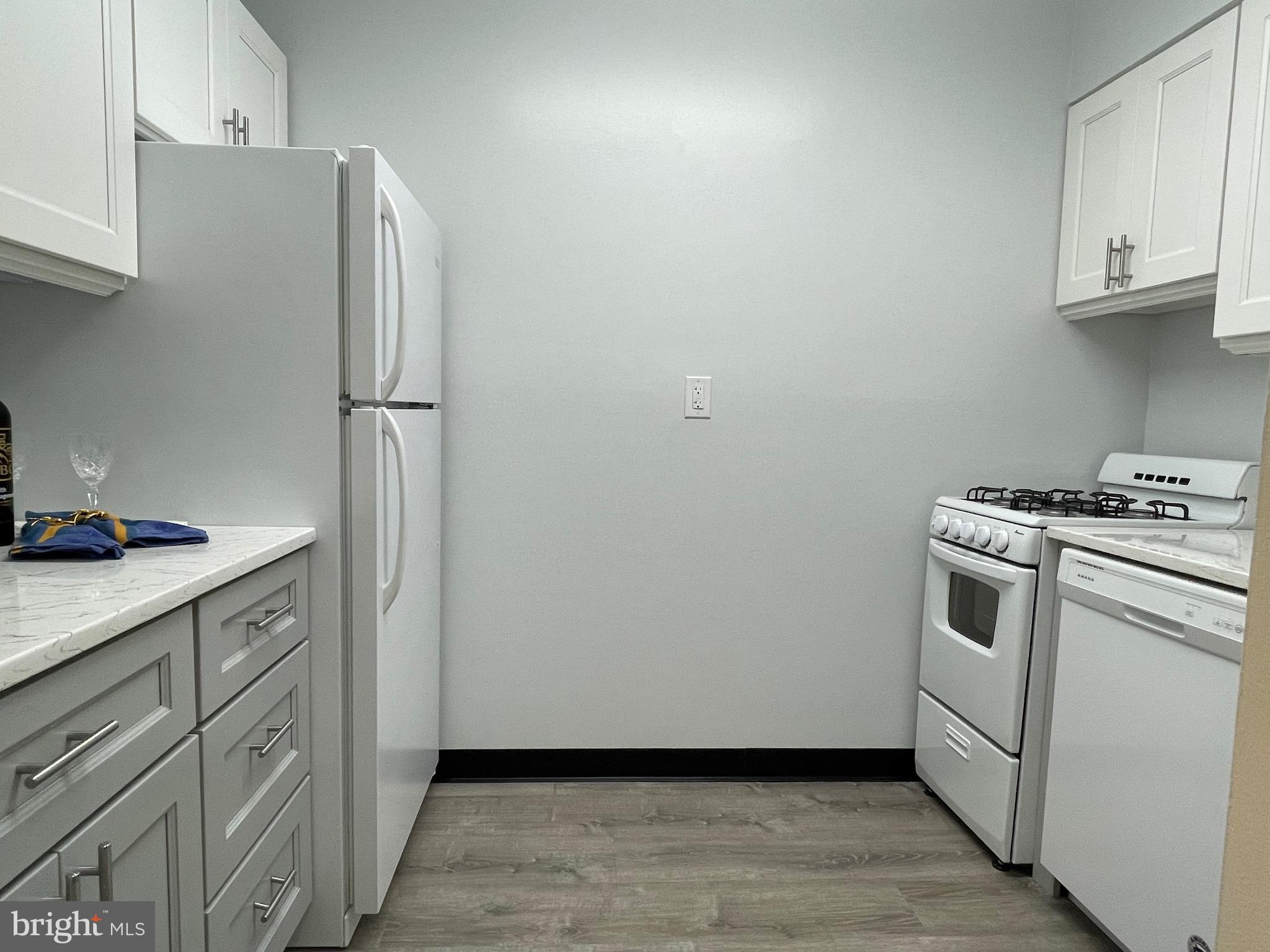 817 Delaware Avenue Southwest, Unit 227 Washington, DC 20024 - Photo 10 of 27 a kitchen with a refrigerator sink and cabinets
