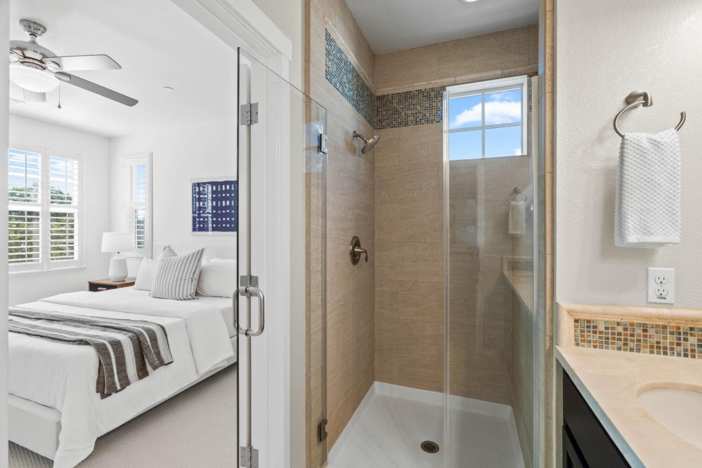 110 Calderon Avenue Mountain View, CA 94041 - Photo 15 of 25 a bedroom with a bed and a shower