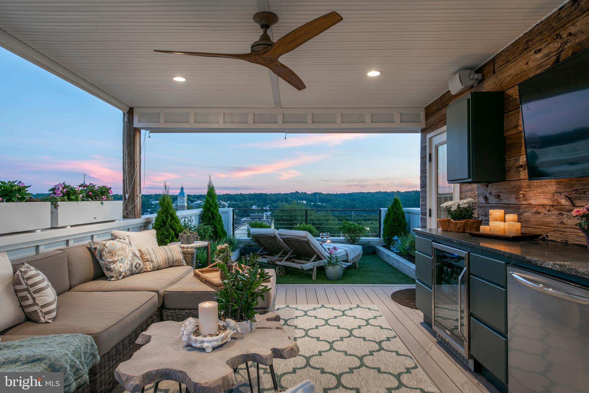 4726 Cross Street Philadelphia, PA 19128 - Photo 40 of 49 Rooftop Deck at dusk
