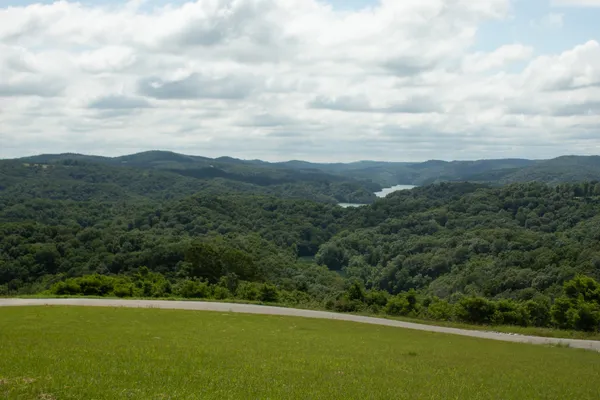 a view of lake with mountain