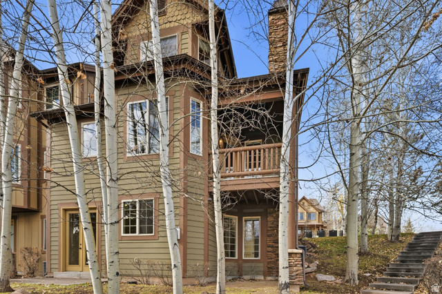 3026 Lower Saddleback Road Park City, UT 84098 - Photo 68 of 71 Rear view of house with a balcony and stairway