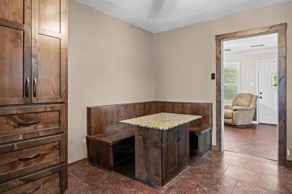 a utility room with a stove