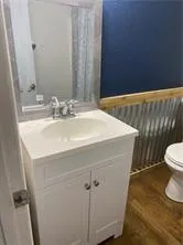 a bathroom with a sink and a toilet