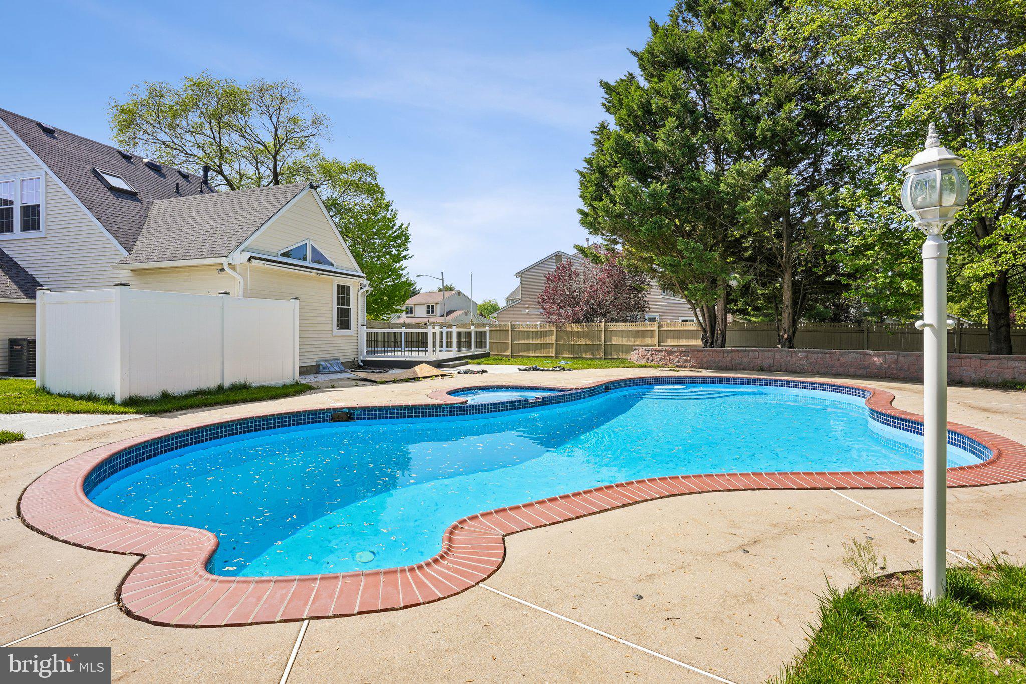 29 Apple Way Marlton, NJ 08053 - Photo 19 of 27 Built in Pool with brick and concrete around