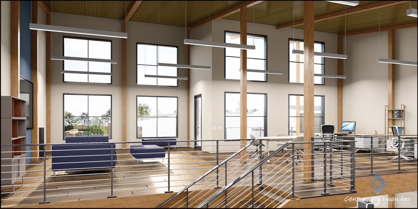 73 East Shop Avenue, Unit C1 Chelan, WA 98816 - Photo 7 of 13 a lobby with furniture and floor to ceiling windows