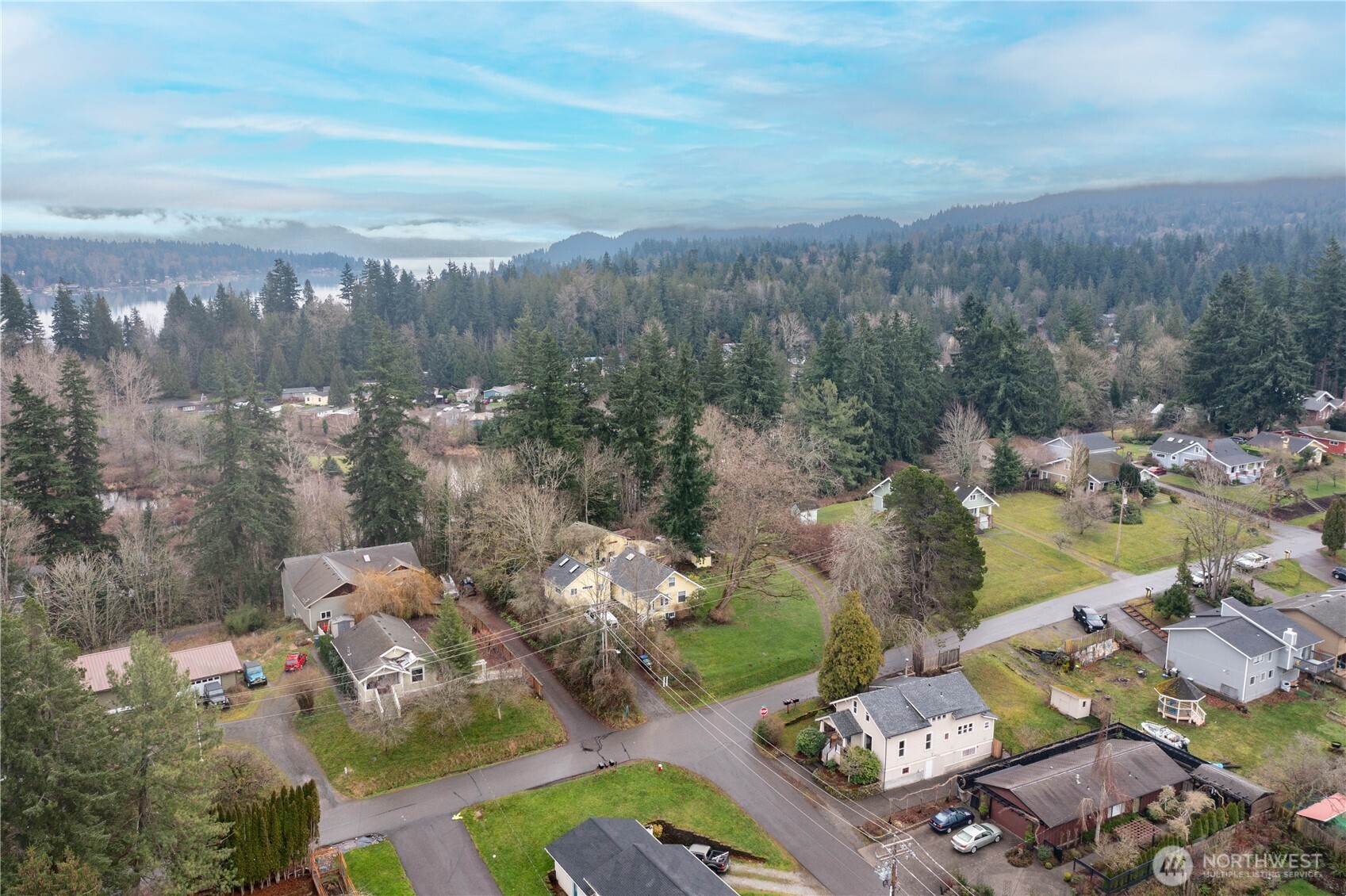 3820 Ohio Street Bellingham, WA 98229 - Photo 34 of 40 an aerial view of a house with a lake view
