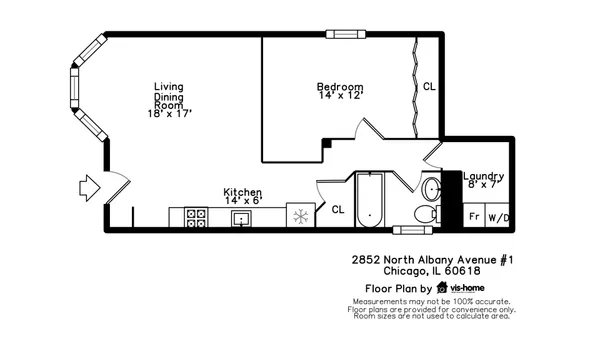 $1,950 | 2852 North Albany Avenue, Unit 1, Chicago, IL 60618