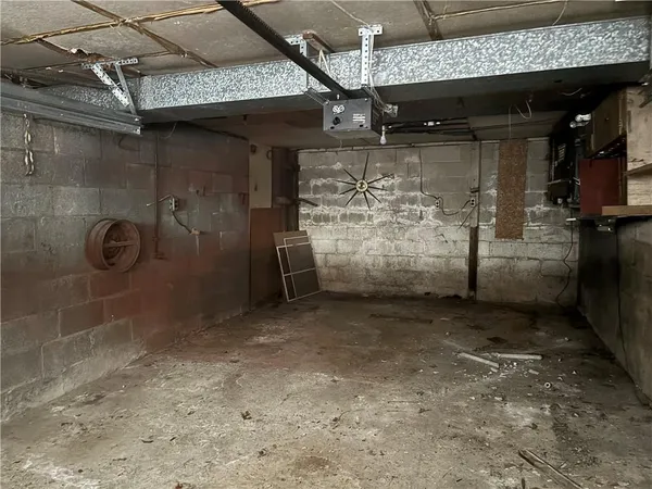 a view of a room with a wooden building