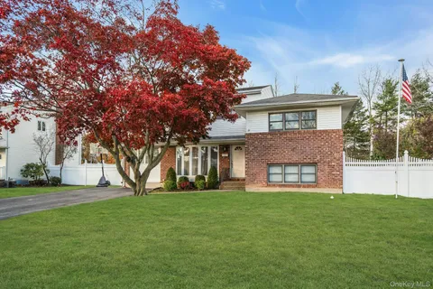 a view of house with a yard