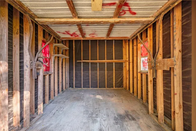 a view of a storage room