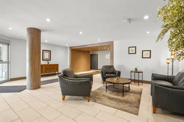 a living room with furniture