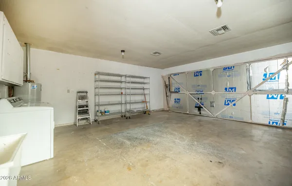 a view of a room with storage and utility