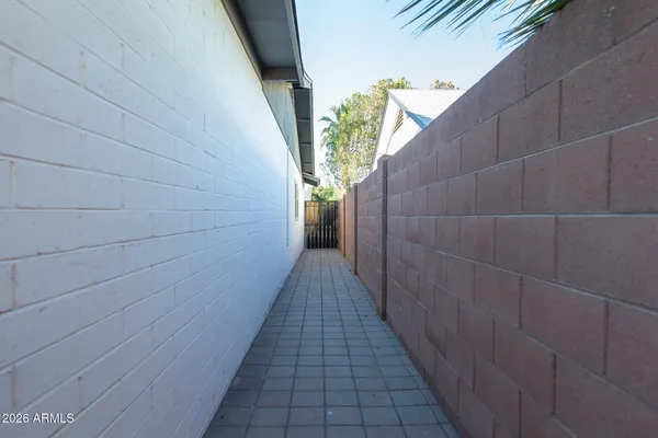 a view of a pathway both side of door