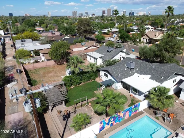 an aerial view of multiple house