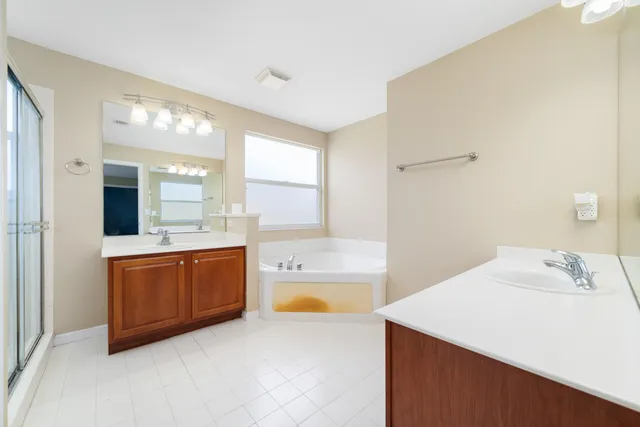 a bathroom with a sink and a tub