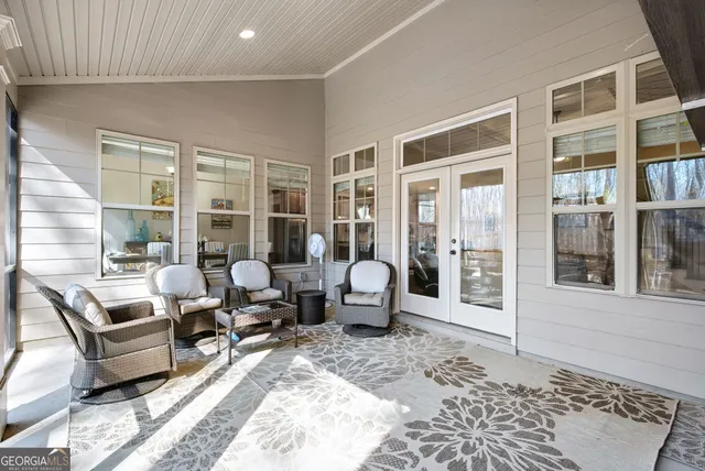 a living room with furniture