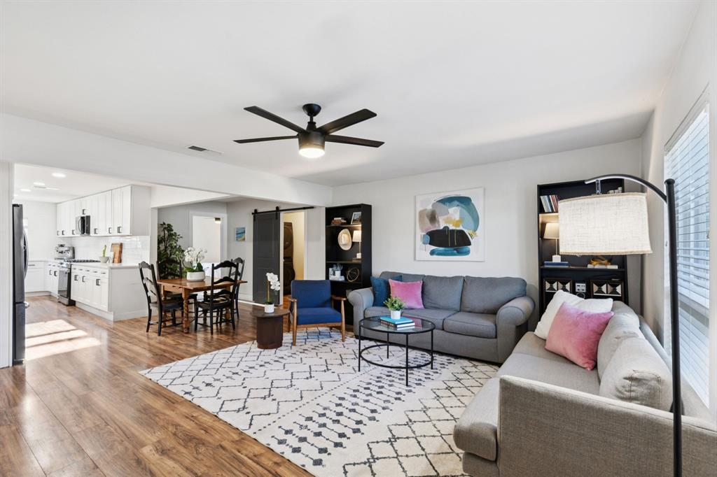 1237 Fuller Drive Dallas, TX 75218 - Photo 5 of 24 Living room open to kitchen