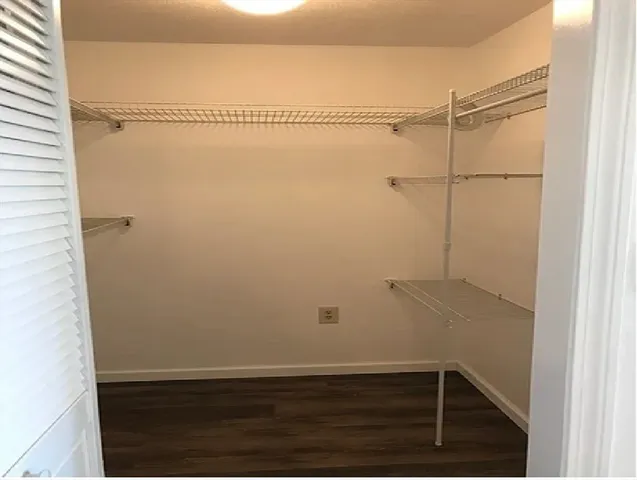 a view of small space with racks on the wall