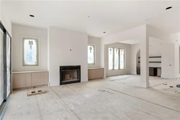 a view of a livingroom with a fireplace
