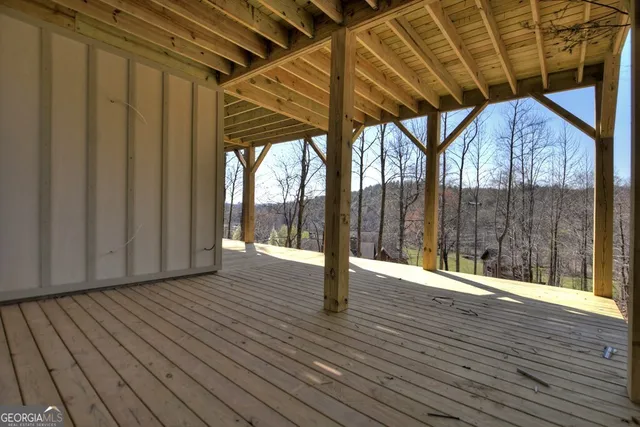 a view of wooden deck
