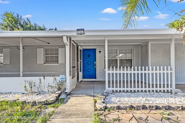 a front view of a house