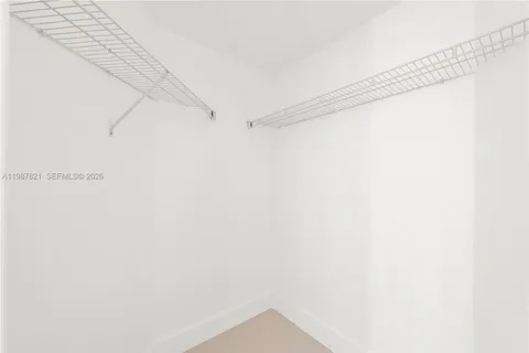 a view of small space with racks on the wall