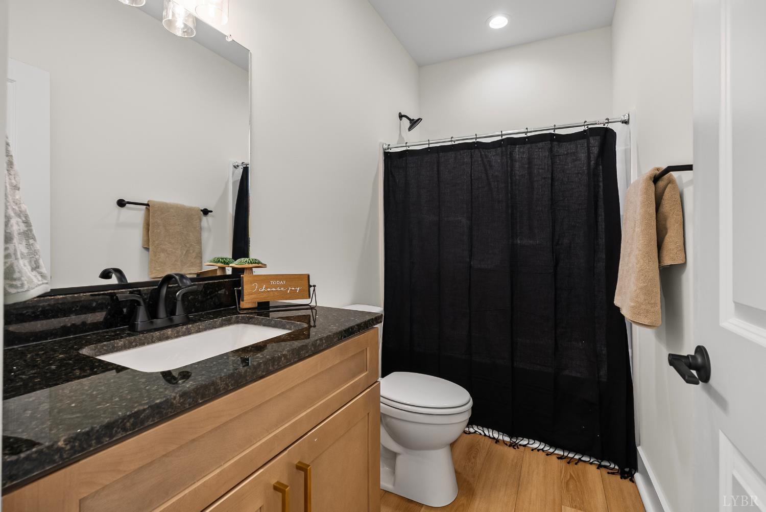2 Hales Ford Road Moneta, VA 24121 - Photo 24 of 39 a bathroom with a granite countertop sink toilet and shower