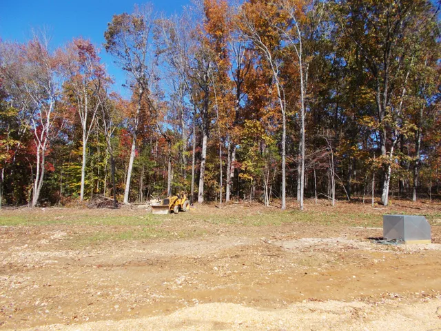 a view of a yard with a house