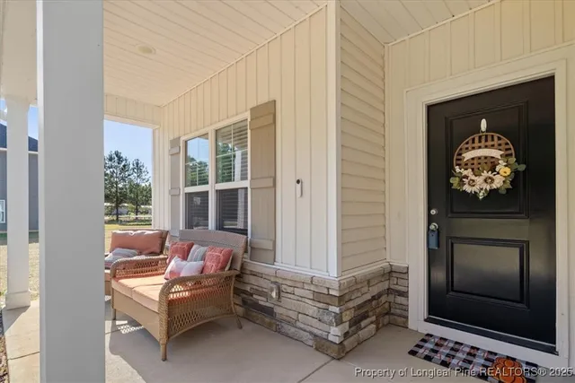 a outdoor living space with furniture