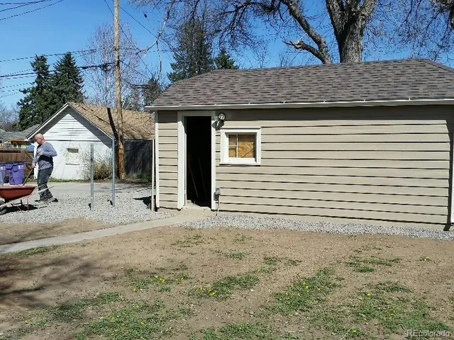 a back yard of the house