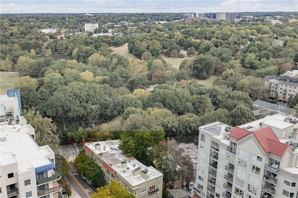 1116 Piedmont Avenue Northeast, Unit 10 Atlanta, GA 30309 - Photo 40 of 59 an aerial view of a city with lots of residential buildings