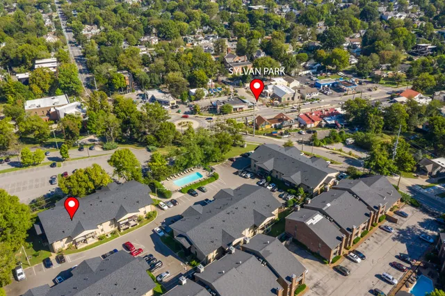 an aerial view of multiple house