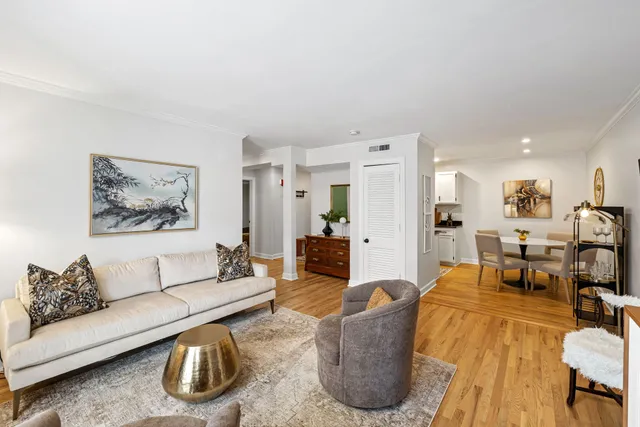 a living room with furniture and a couch